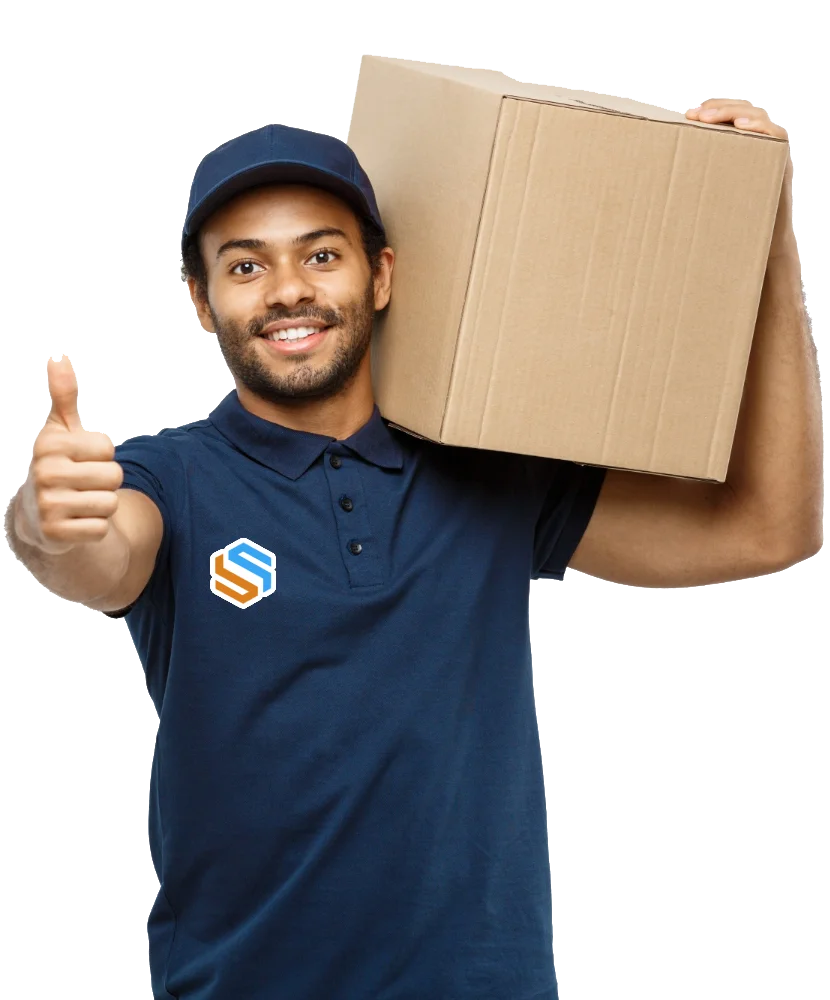 shuotong packgaging worker blue shirt